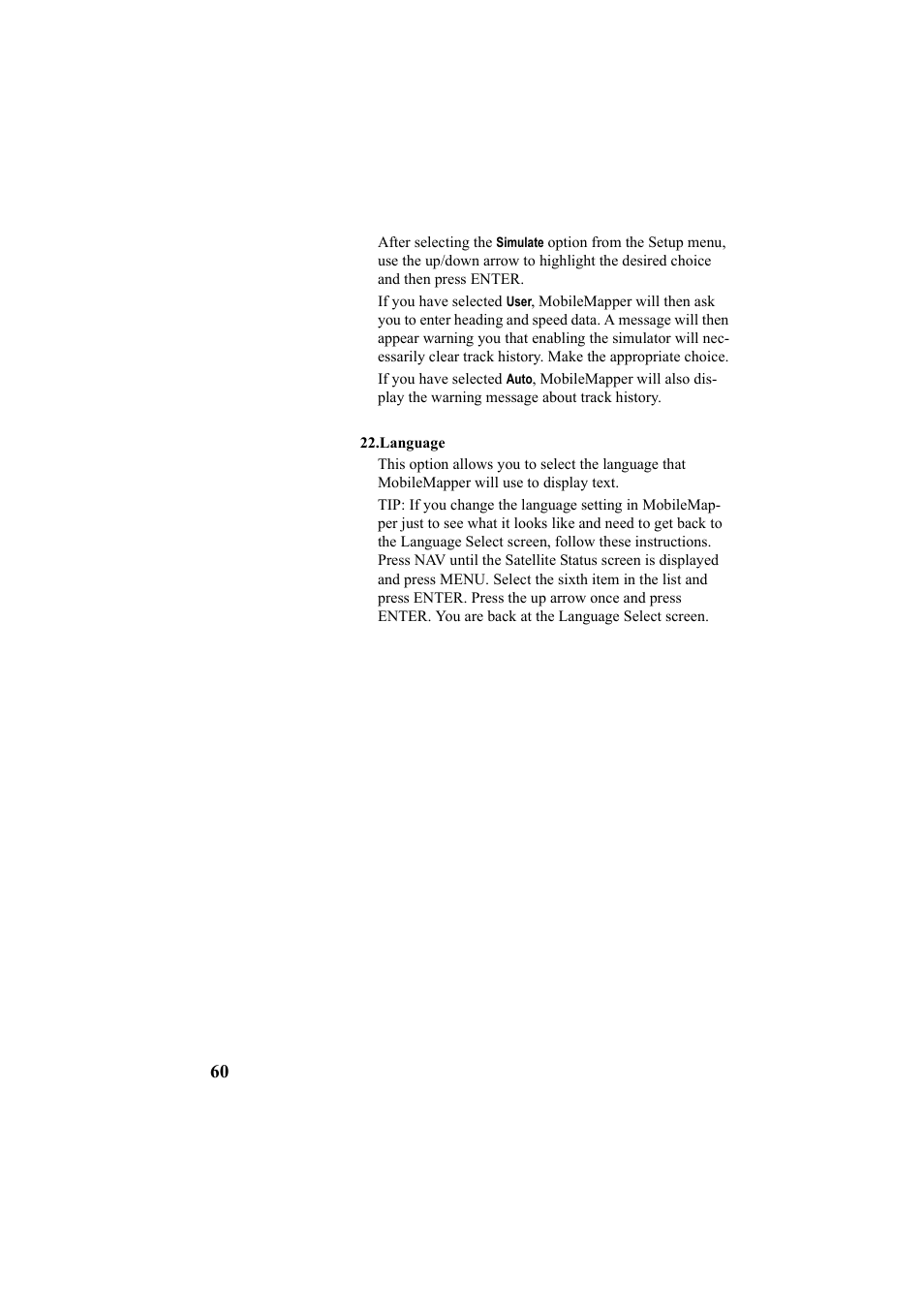 Language | Thales Navigation Mobile Mapper User Manual | Page 66 / 128