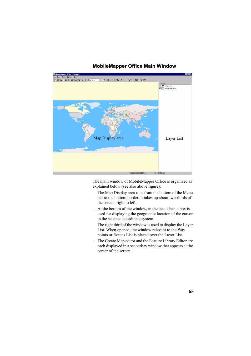 Mobilemapper office main window | Thales Navigation Mobile Mapper User Manual | Page 71 / 128