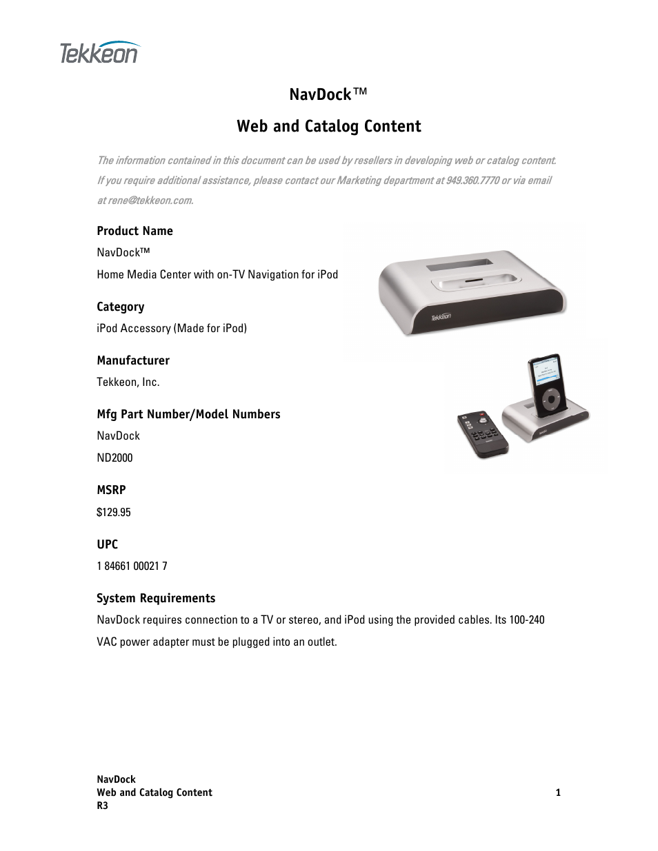 Tekkeon ND2000 User Manual | 4 pages