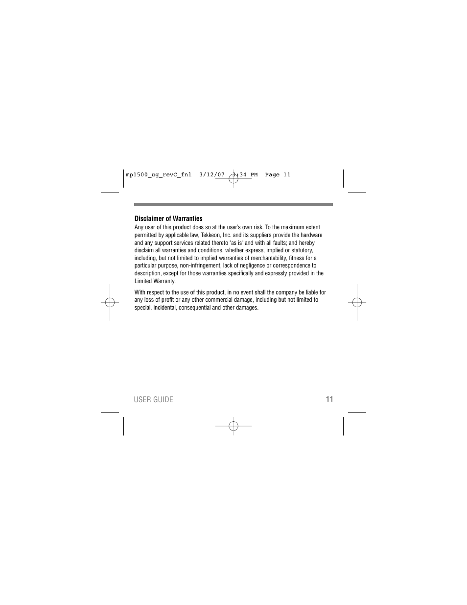 Tekkeon MP1500 User Manual | Page 13 / 16