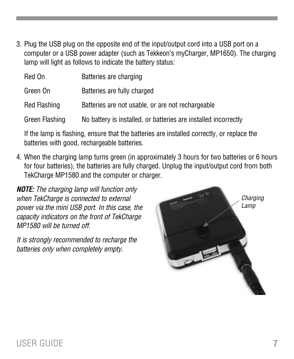 7user guide | Tekkeon MP1580 User Manual | Page 8 / 12