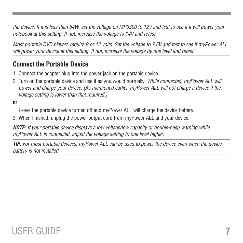 7user guide | Tekkeon MP3300 User Manual | Page 9 / 16