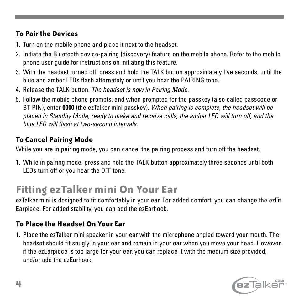 Fitting eztalker mini on your ear | Tekkeon ET2000 User Manual | Page 6 / 16