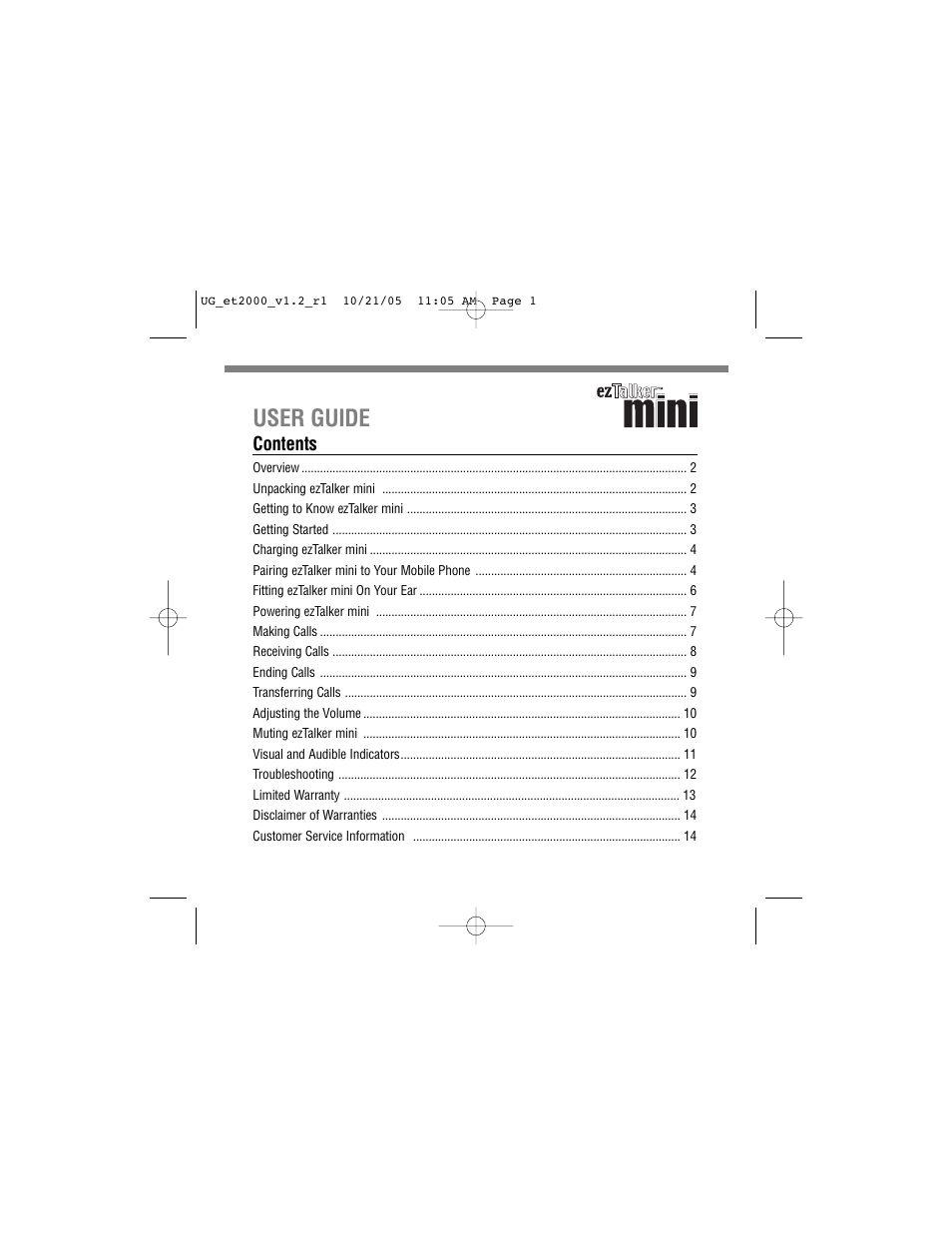 Tekkeon ezTalker mini ET2000 User Manual | Page 3 / 20