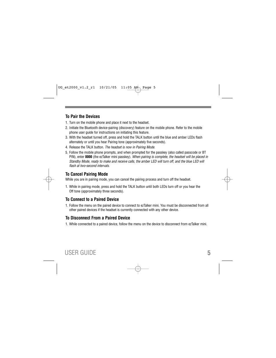 5user guide | Tekkeon ezTalker mini ET2000 User Manual | Page 7 / 20