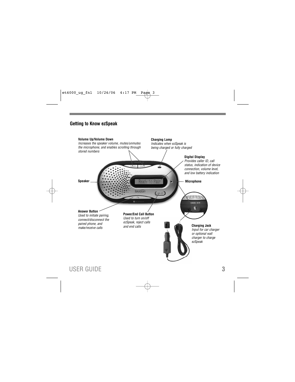 3user guide | Tekkeon ET6000 User Manual | Page 5 / 20