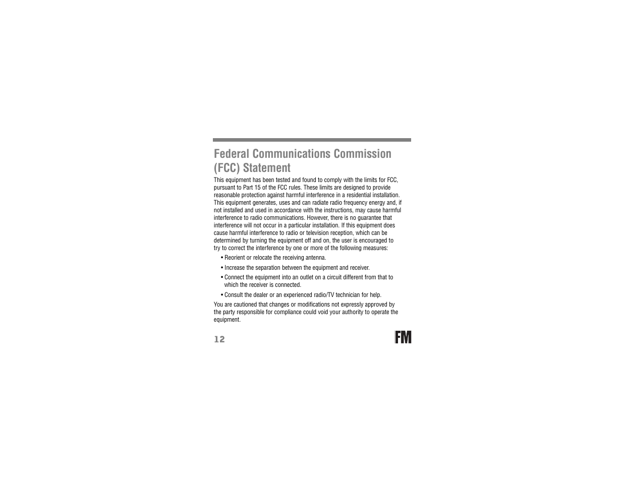 Federal communications commission (fcc) statement | Tekkeon IA1000 User Manual | Page 14 / 16