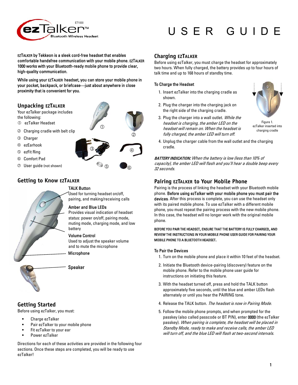 Tekkeon ET1000 User Manual | 4 pages