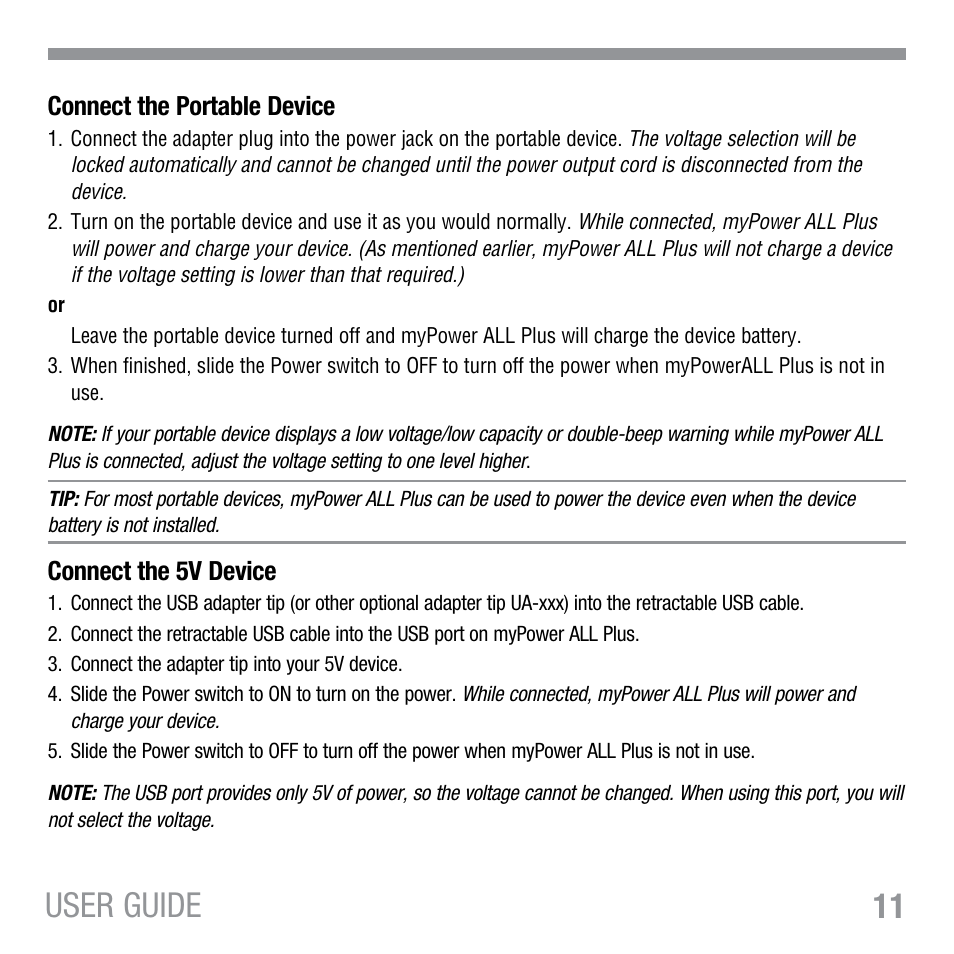 11 user guide | Tekkeon MYPOWER ALL PLUS MP3450 R2 User Manual | Page 13 / 24