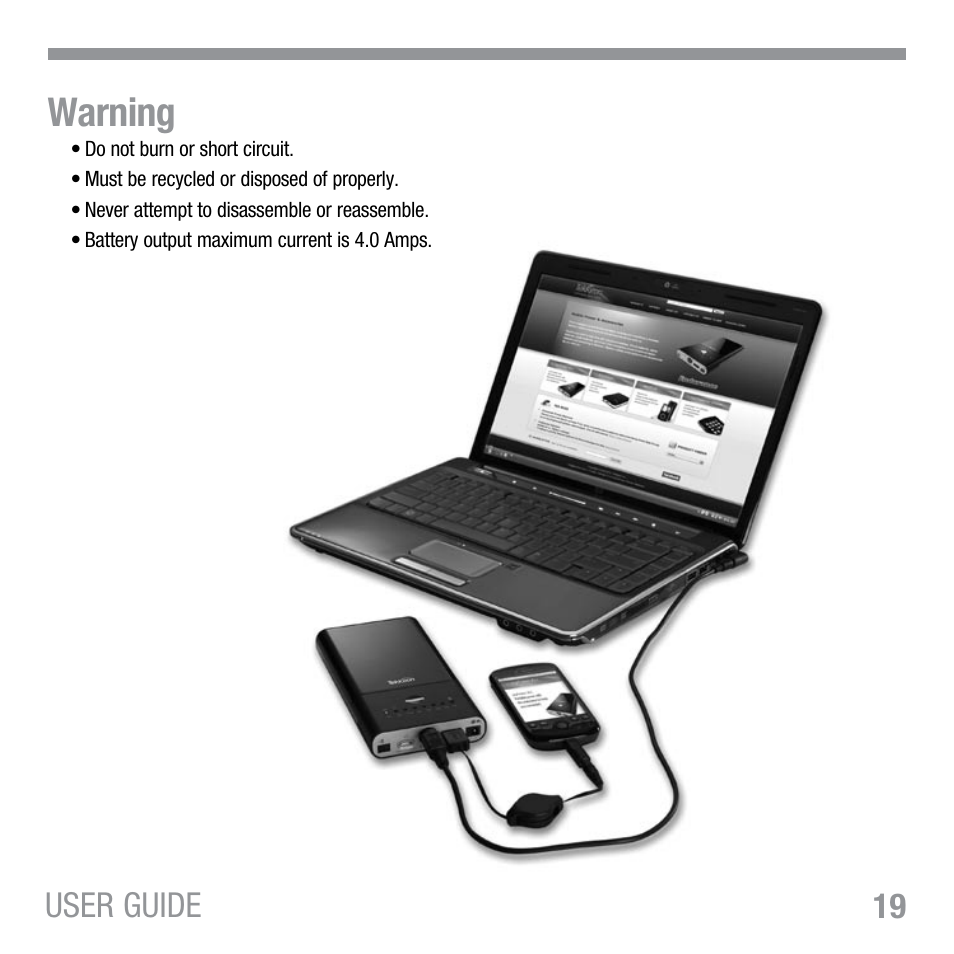 Warning | Tekkeon MYPOWER ALL PLUS MP3450 R2 User Manual | Page 21 / 24