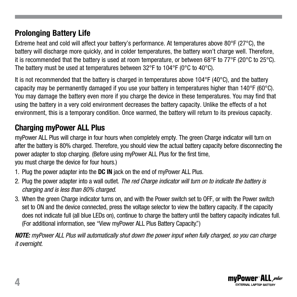 Tekkeon MYPOWER ALL PLUS MP3450 R2 User Manual | Page 6 / 24