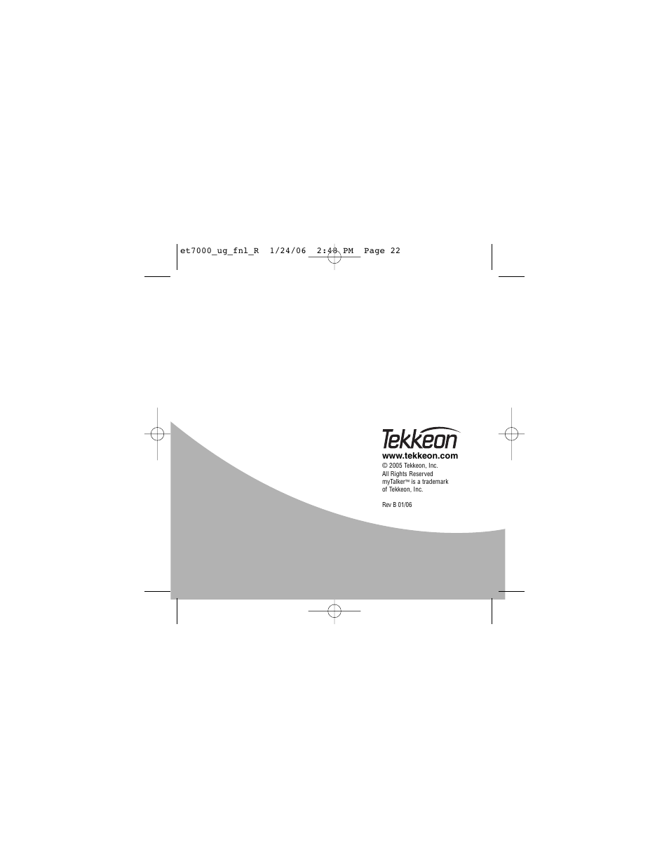 Tekkeon ET7000 User Manual | Page 24 / 24