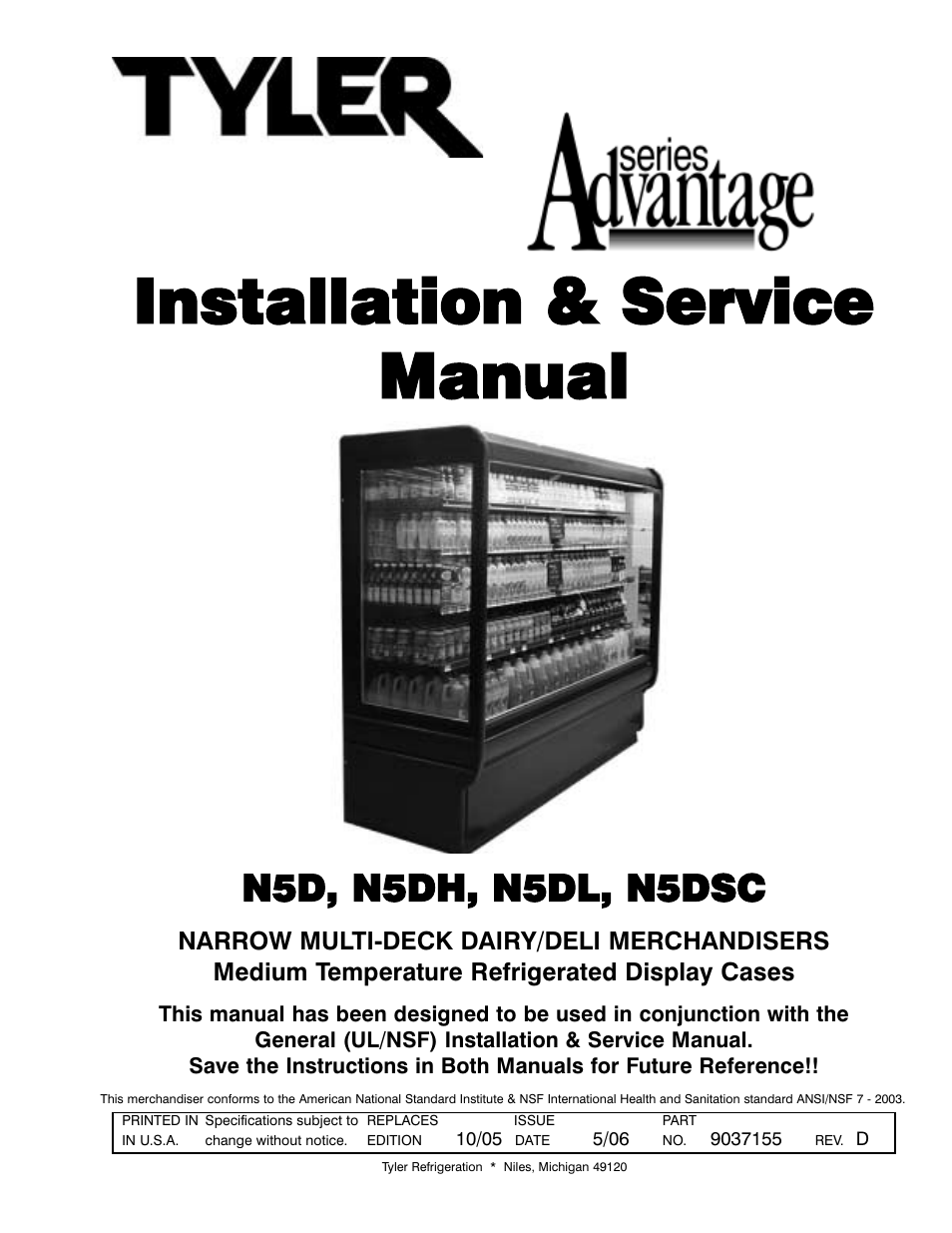 Tyler Refrigeration N5DSC User Manual | 21 pages