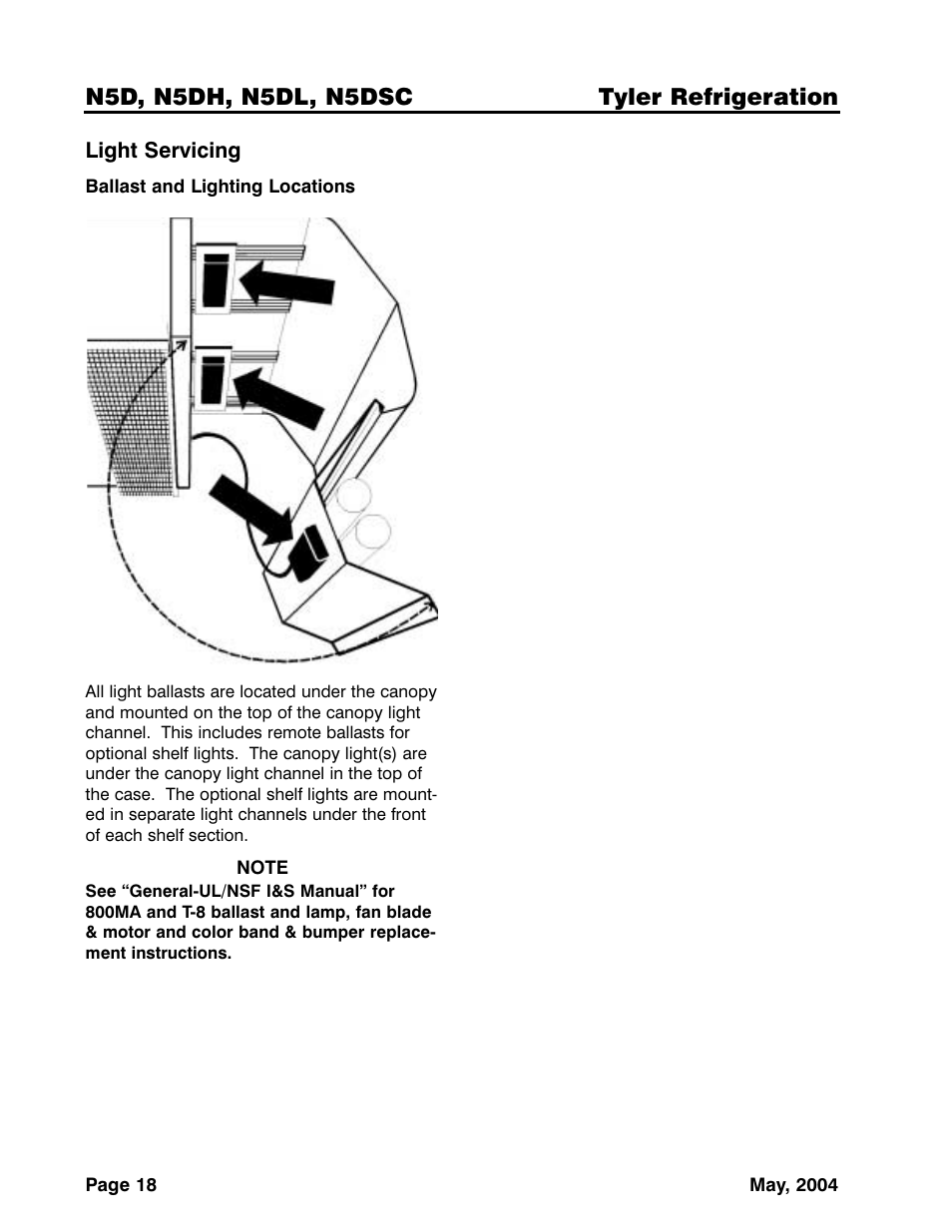 N5d, n5dh, n5dl, n5dsc tyler refrigeration | Tyler Refrigeration N5DSC User Manual | Page 18 / 21