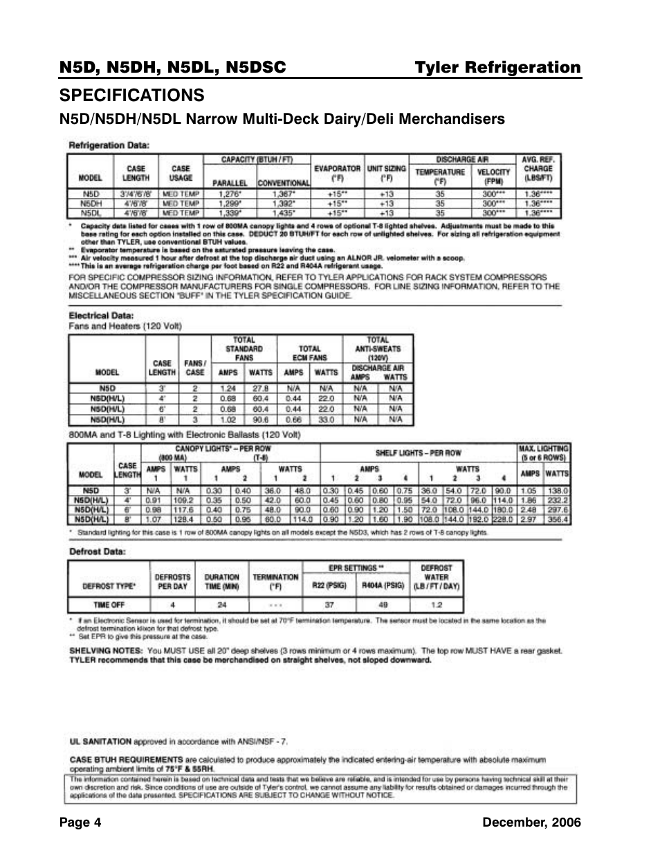 Tyler Refrigeration N5DSC User Manual | Page 4 / 21