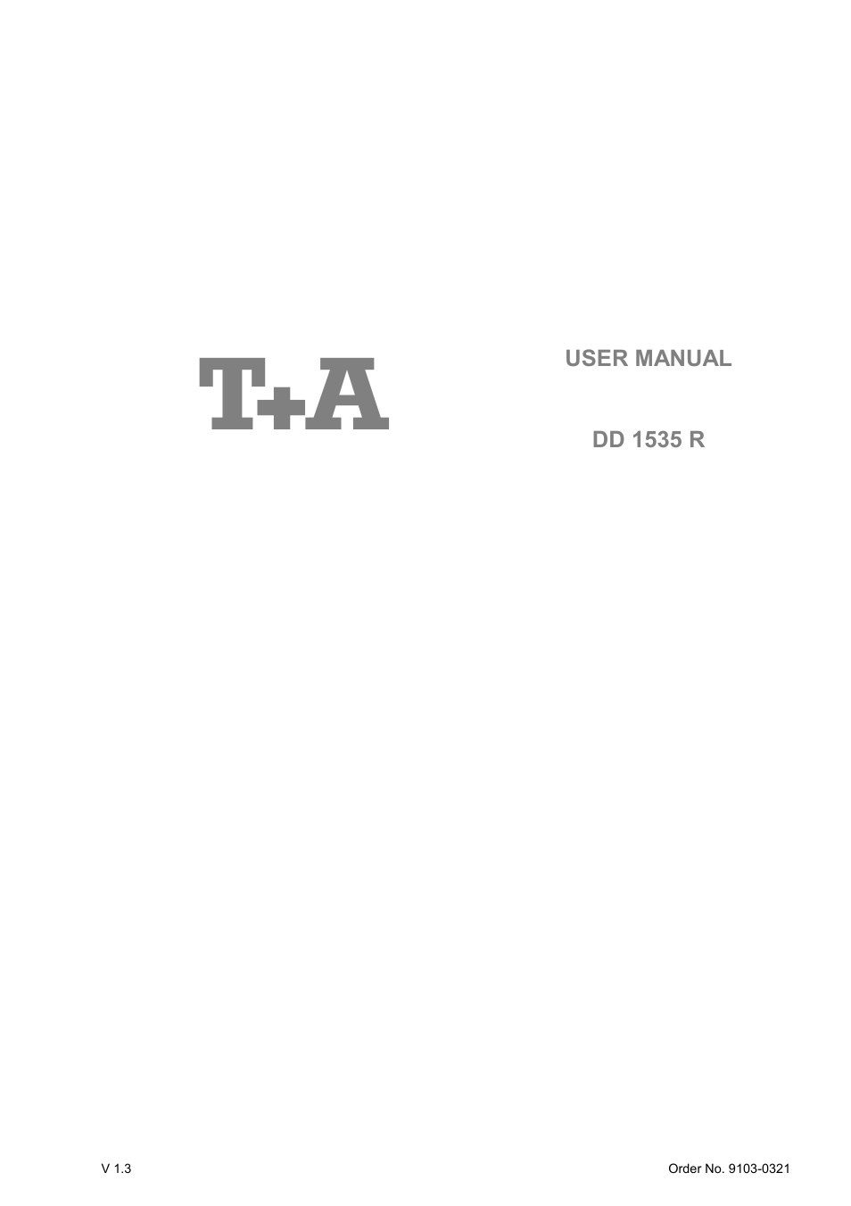 T+A Elektroakustik DD 1535 R User Manual | 64 pages