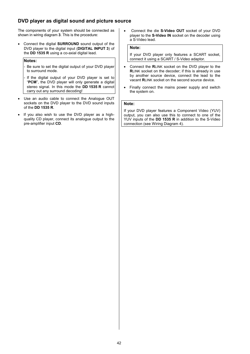 Dvd player as digital sound and picture source | T+A Elektroakustik DD 1535 R User Manual | Page 42 / 64