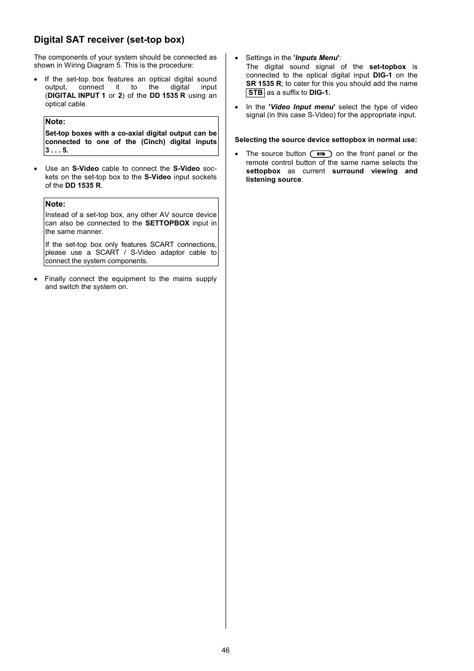 Digital sat receiver (set-top box) | T+A Elektroakustik DD 1535 R User Manual | Page 46 / 64