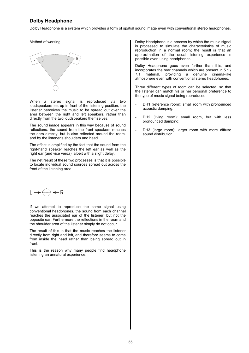 Dolby headphone | T+A Elektroakustik DD 1535 R User Manual | Page 55 / 64