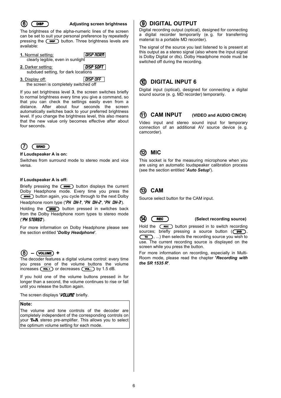 T+A Elektroakustik DD 1535 R User Manual | Page 6 / 64