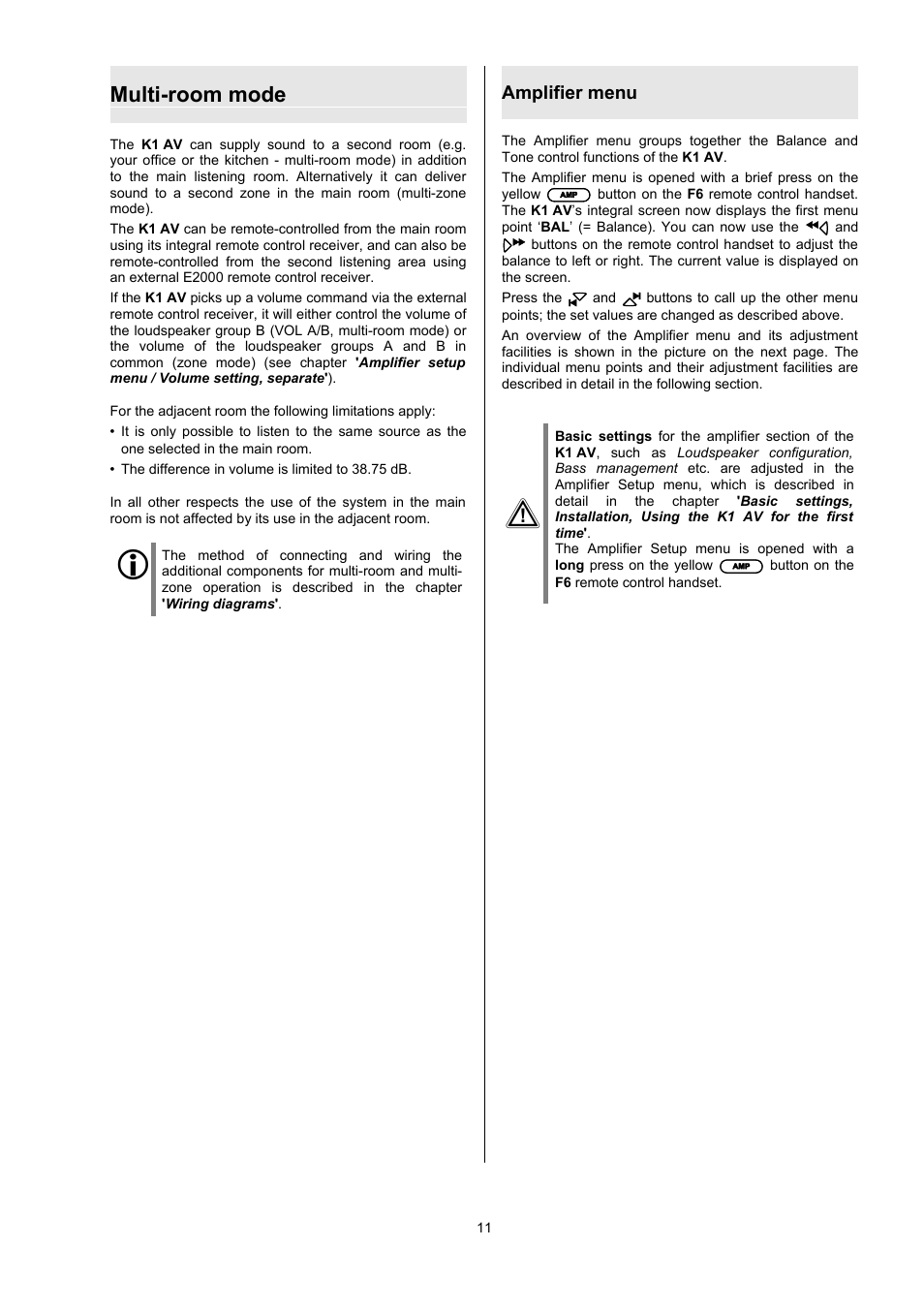 Multi-room mode | T+A Elektroakustik CD Player K1 AV User Manual | Page 11 / 59