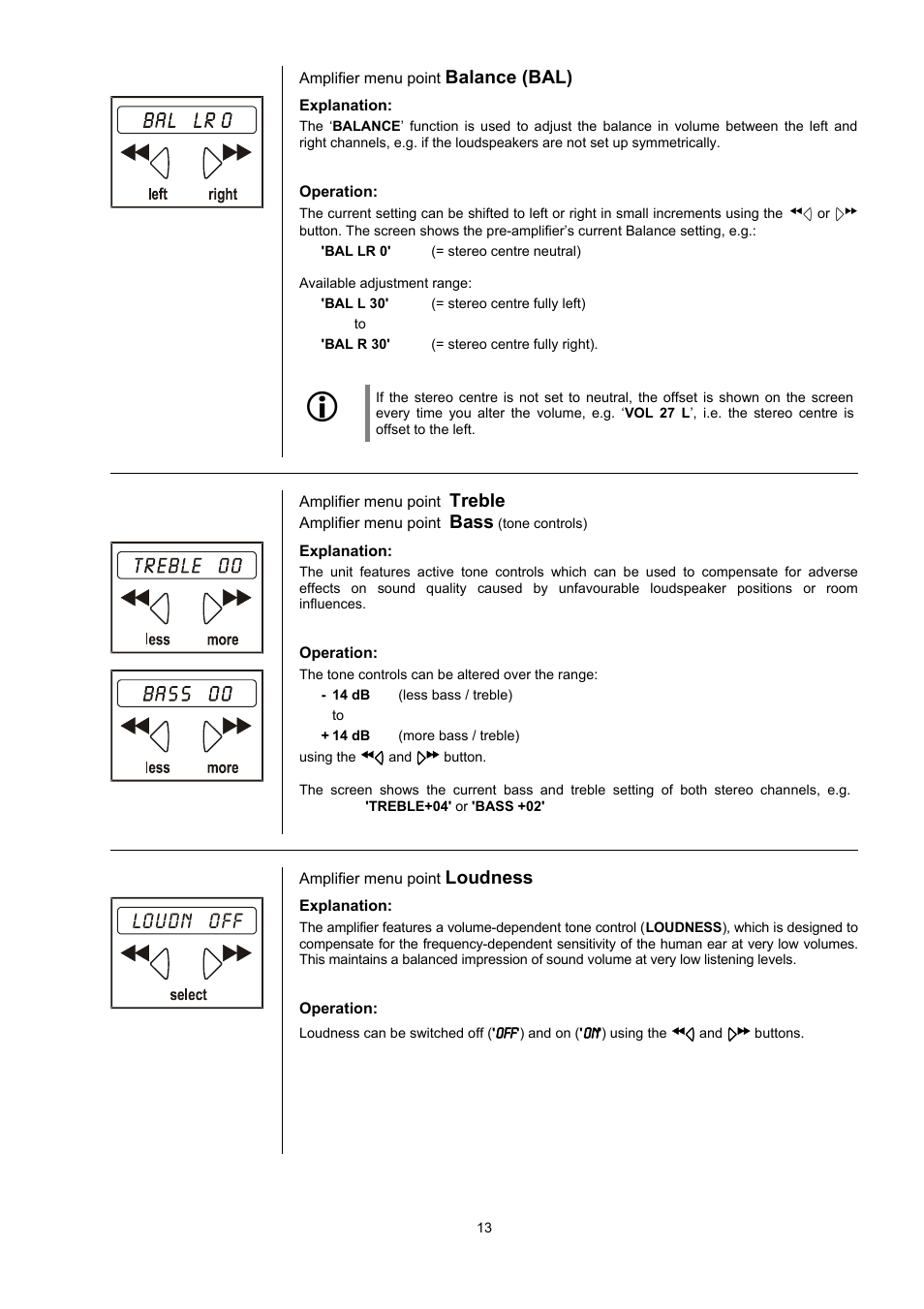 Loudn off | T+A Elektroakustik CD Player K1 AV User Manual | Page 13 / 59