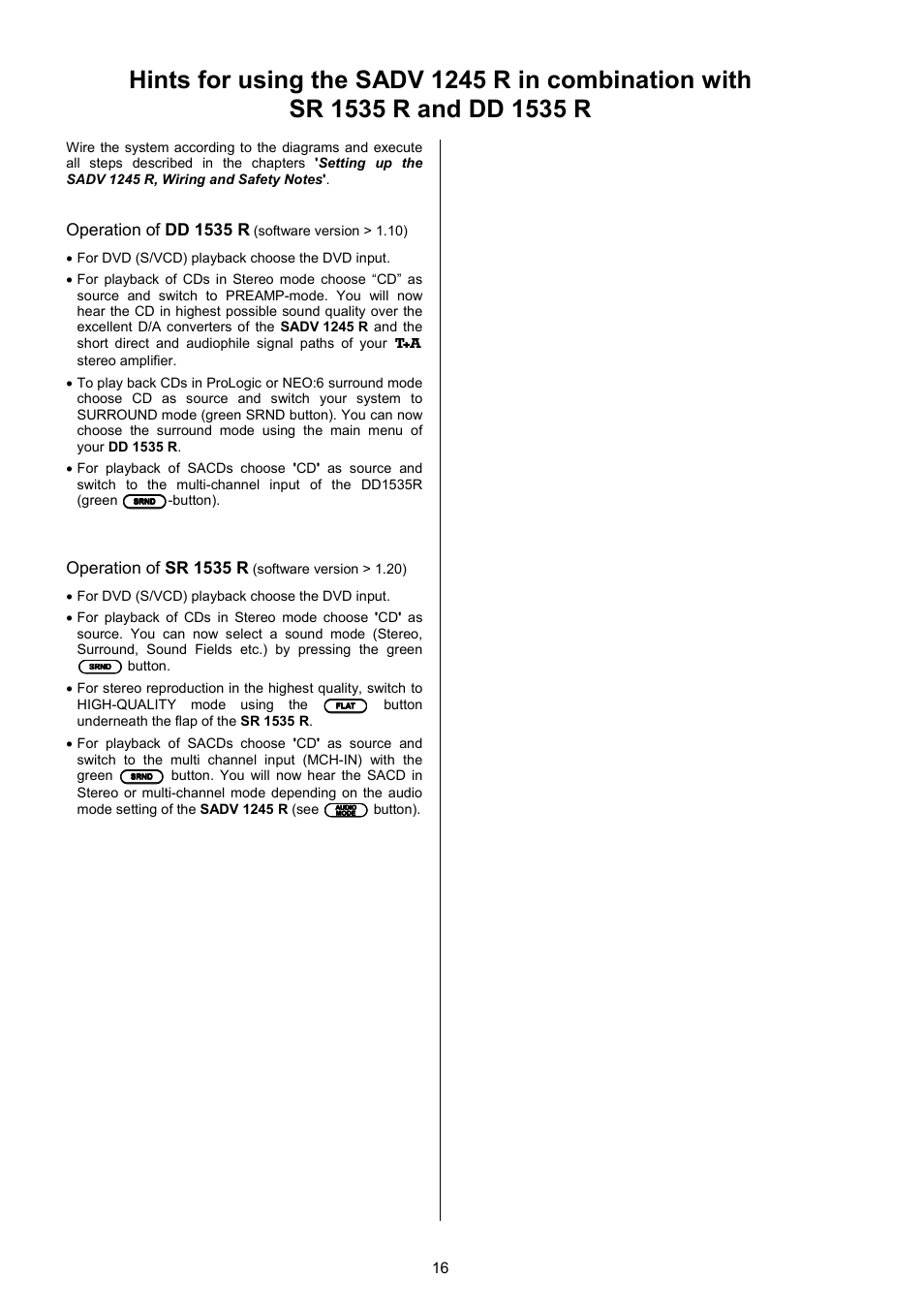 T+A Elektroakustik SADV 1245 R User Manual | Page 16 / 54