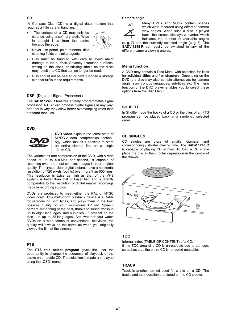 T+A Elektroakustik SADV 1245 R User Manual | Page 47 / 54
