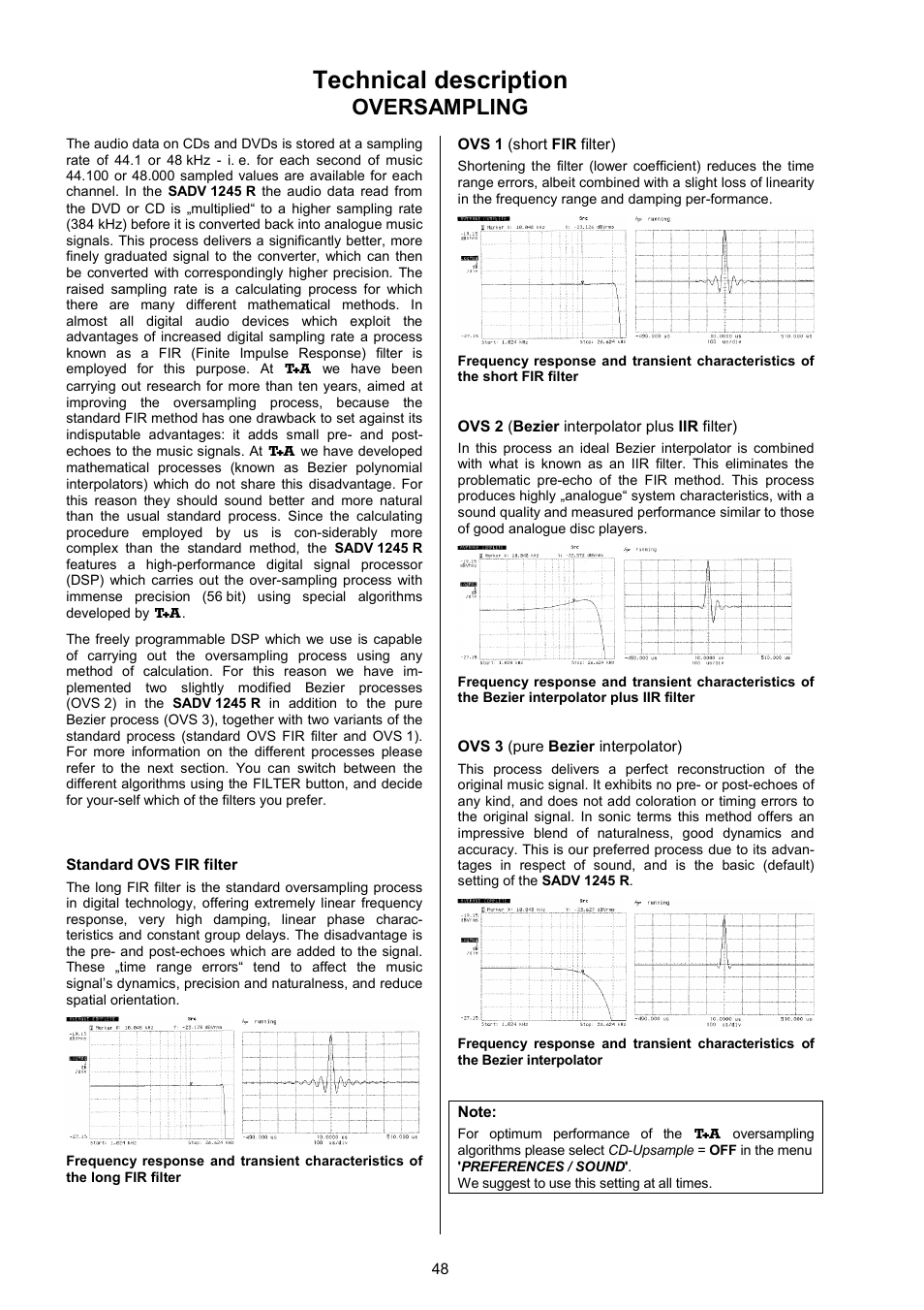 Technical description, Oversampling | T+A Elektroakustik SADV 1245 R User Manual | Page 48 / 54