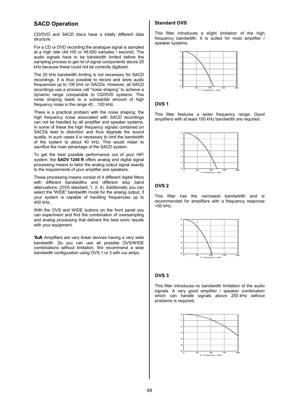 Sacd operation | T+A Elektroakustik SADV 1245 R User Manual | Page 49 / 54