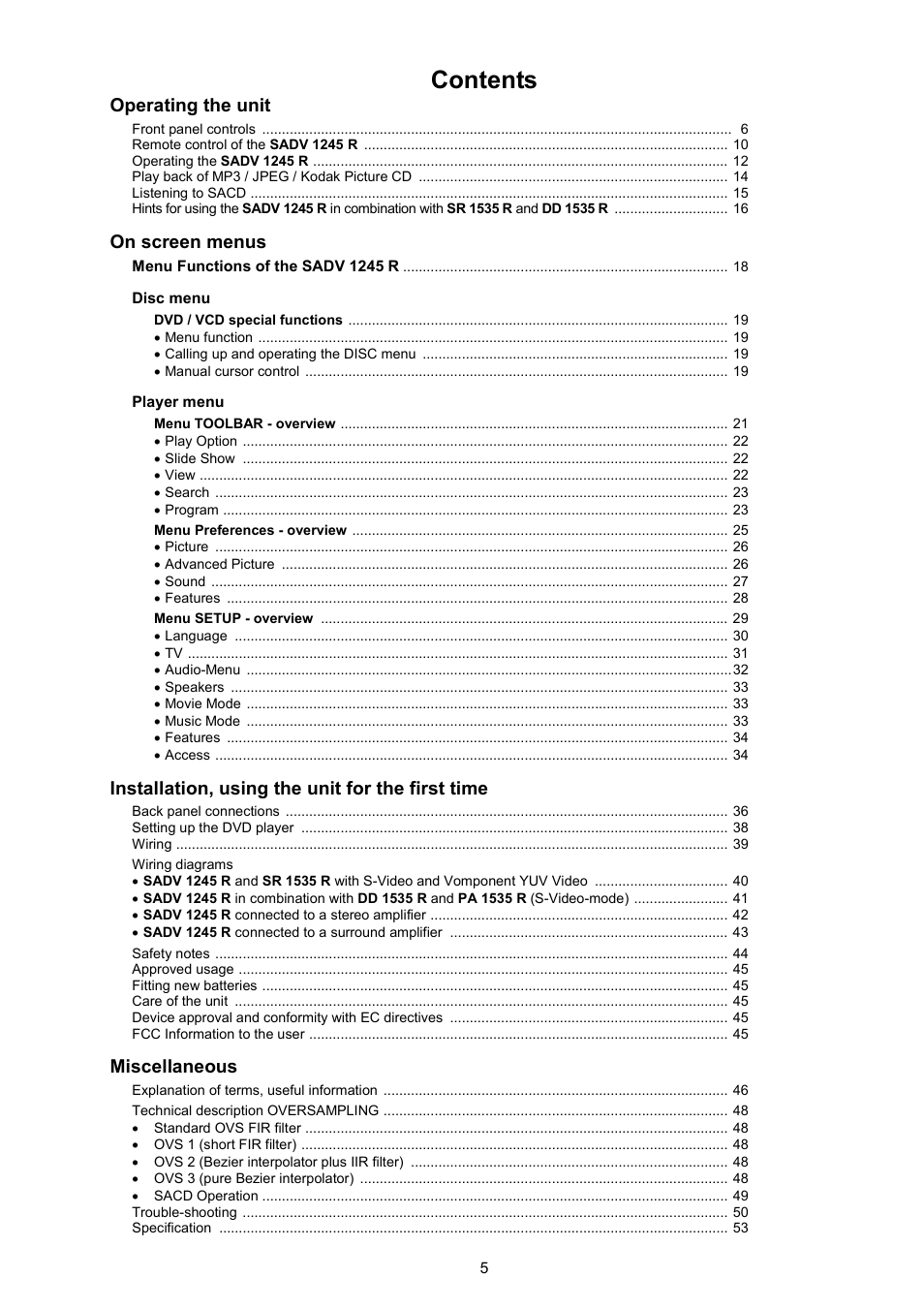 T+A Elektroakustik SADV 1245 R User Manual | Page 5 / 54
