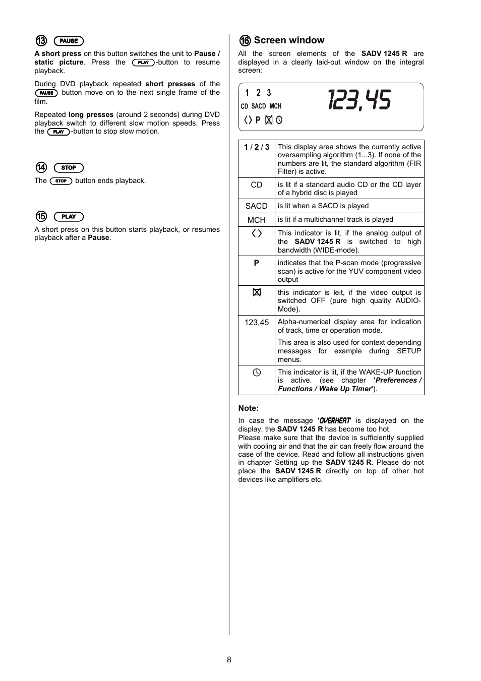 T+A Elektroakustik SADV 1245 R User Manual | Page 8 / 54