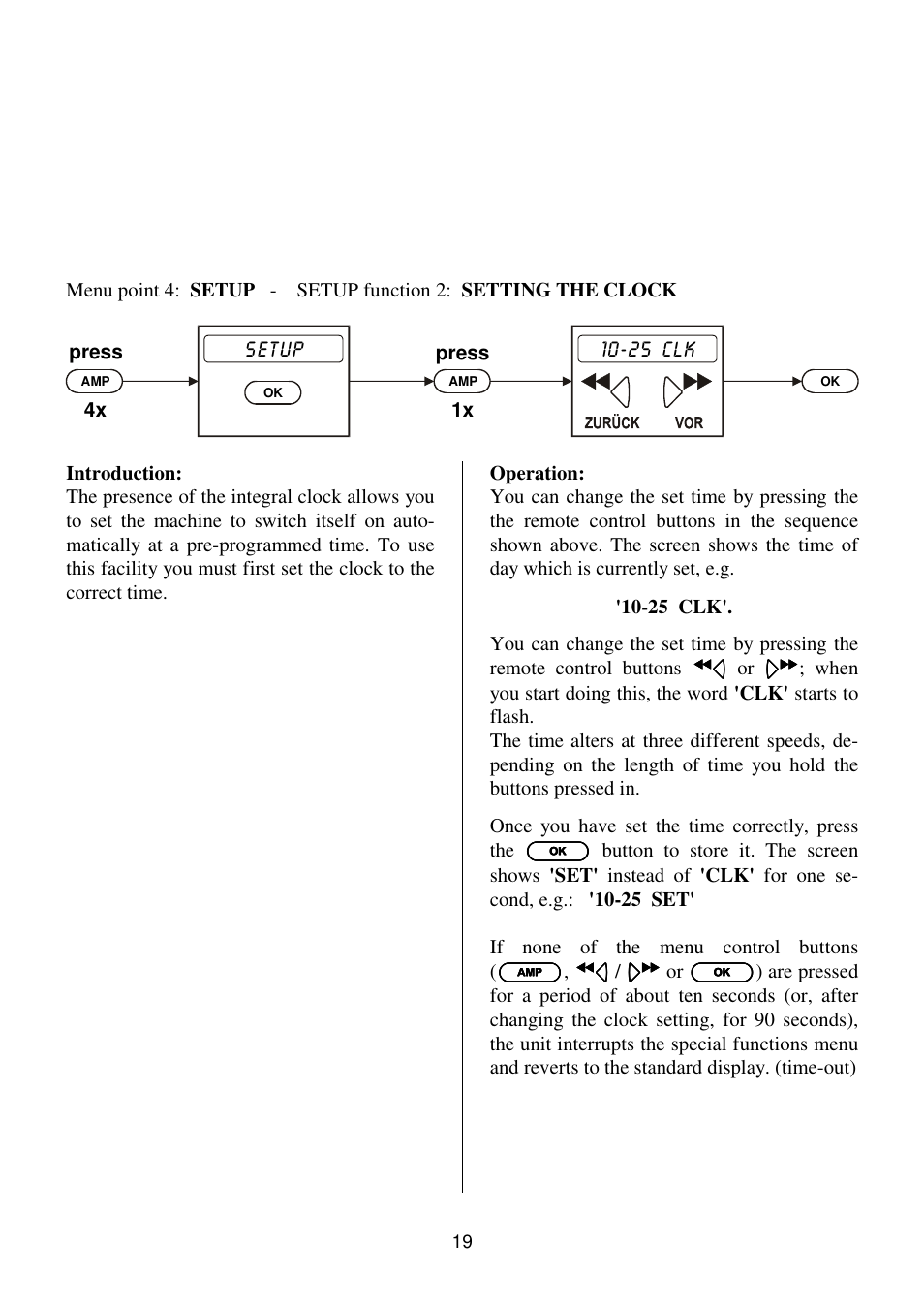 S etup 10 -25 clk | T+A Elektroakustik K1 CD-RECEIVER User Manual | Page 19 / 60