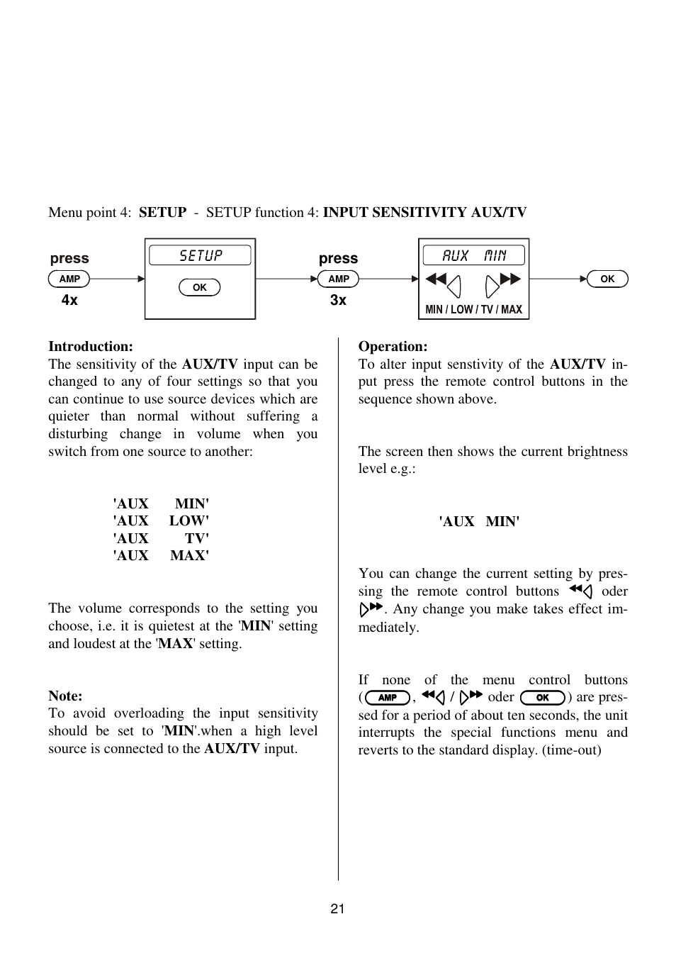 Se tup au x m in | T+A Elektroakustik K1 CD-RECEIVER User Manual | Page 21 / 60