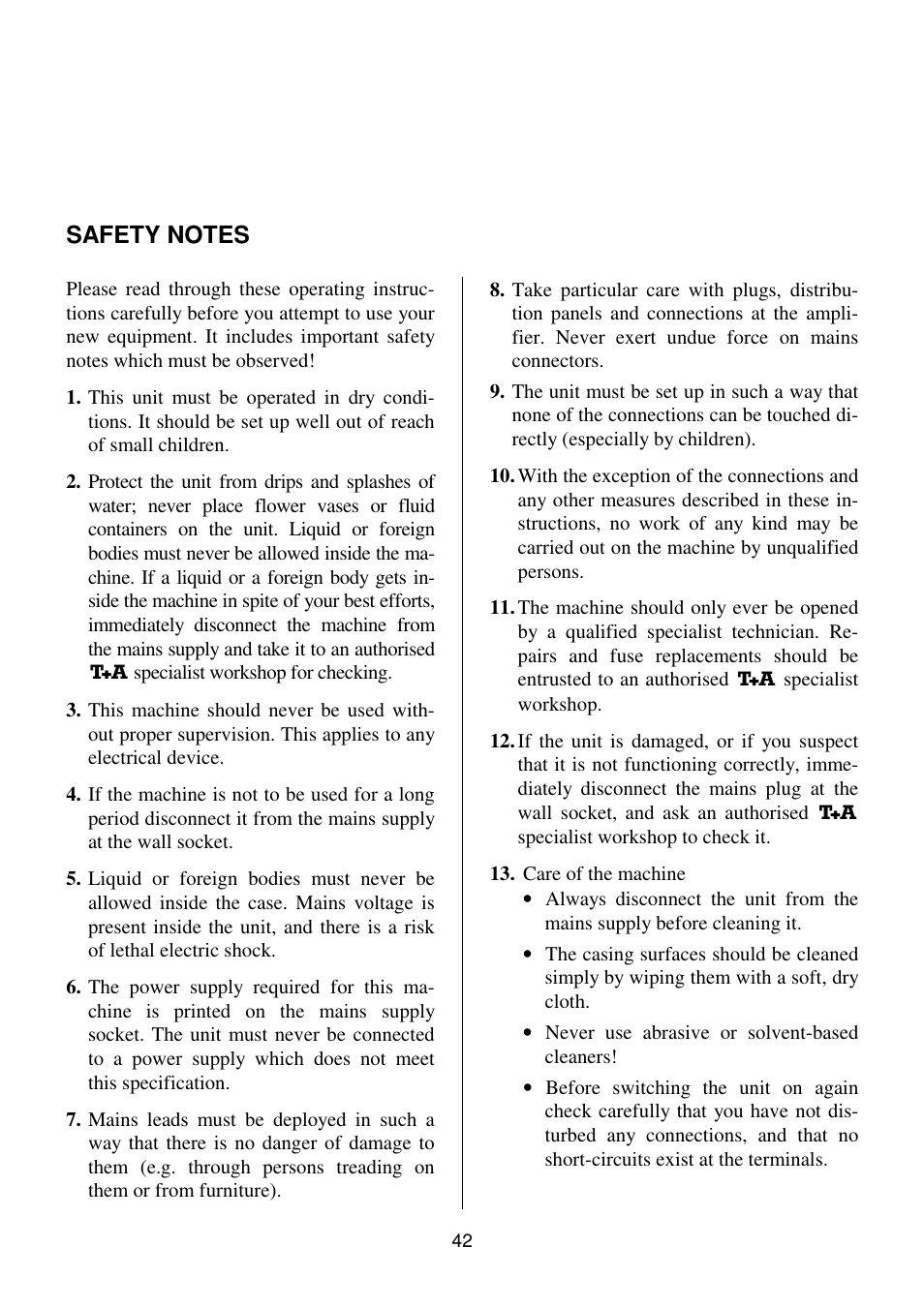 T+A Elektroakustik K1 CD-RECEIVER User Manual | Page 42 / 60