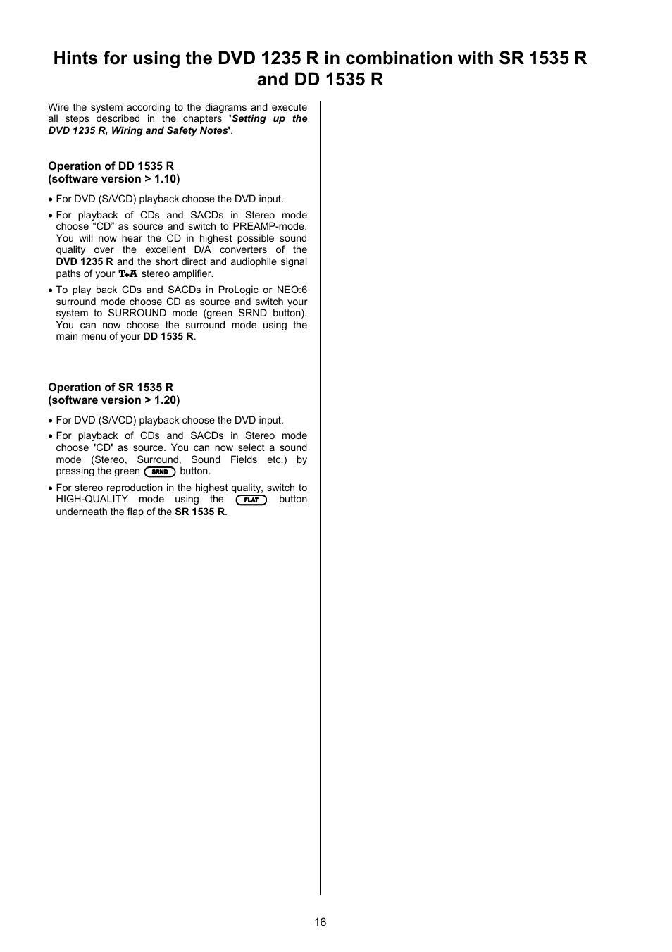 T+A Elektroakustik 1235 R User Manual | Page 16 / 54