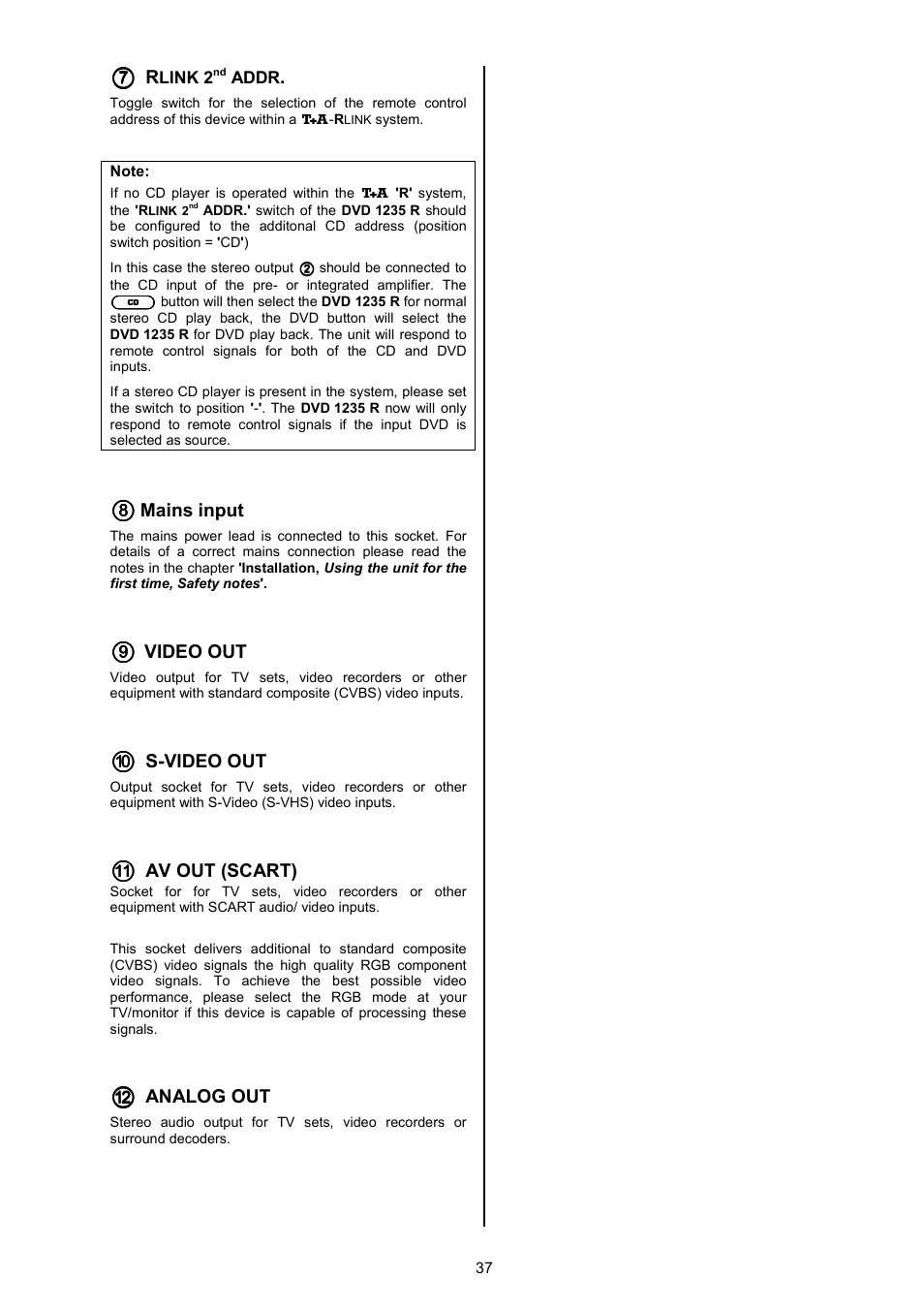 T+A Elektroakustik 1235 R User Manual | Page 37 / 54