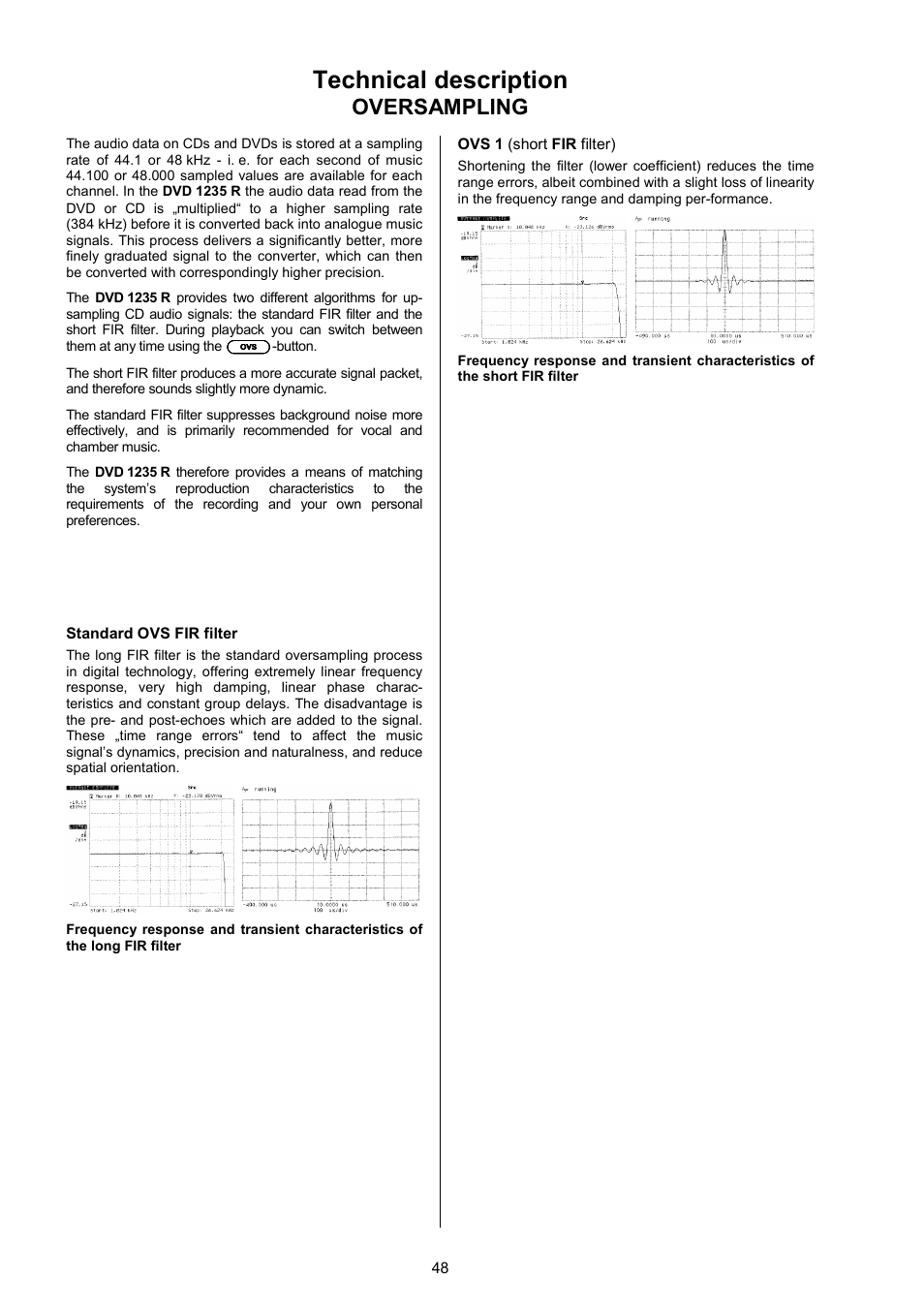 Technical description, Oversampling | T+A Elektroakustik 1235 R User Manual | Page 48 / 54