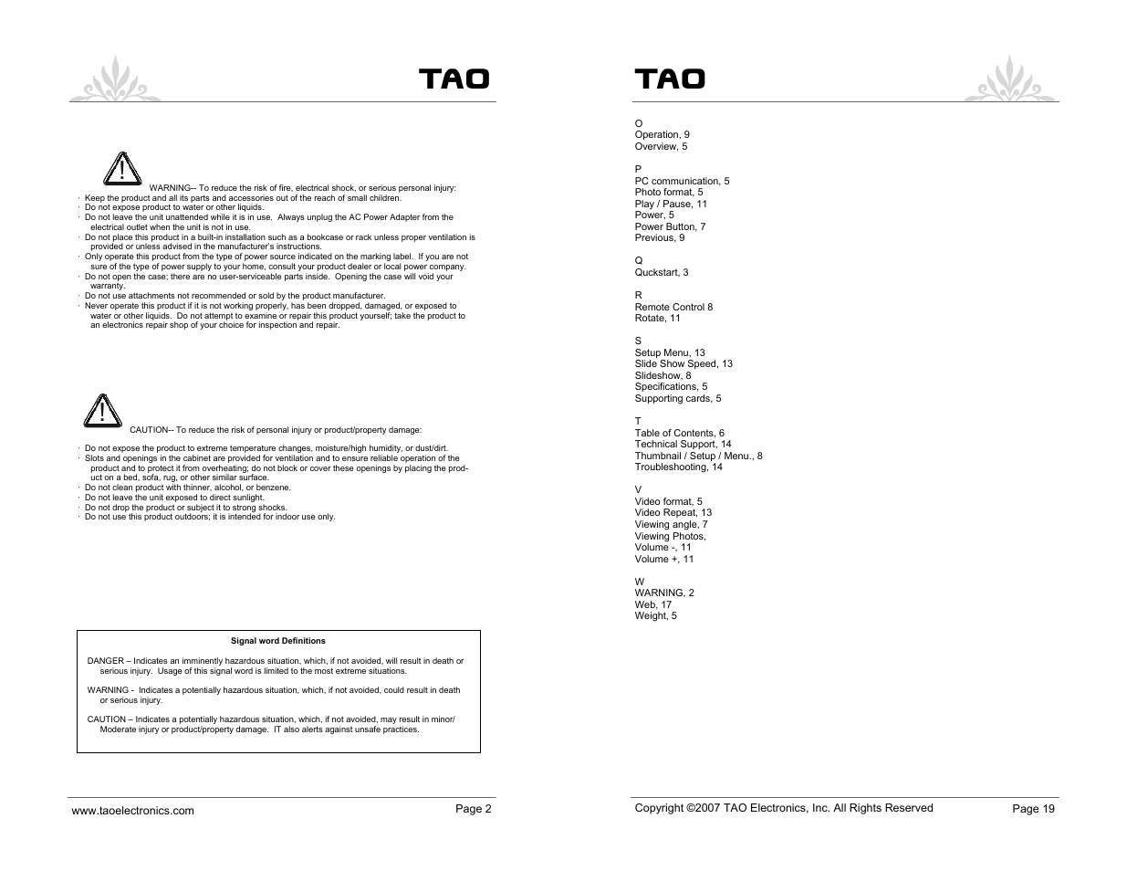 TAO 90010 User Manual | Page 2 / 10