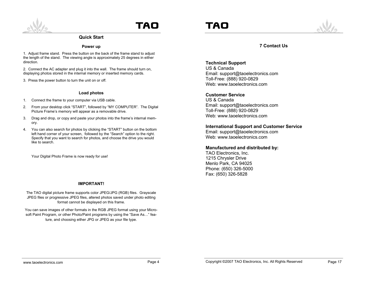 TAO 90010 User Manual | Page 4 / 10