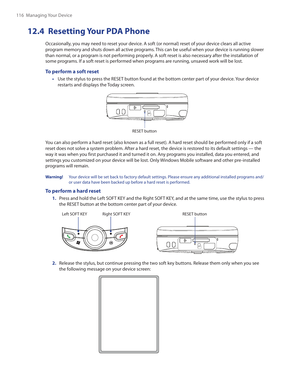 4 resetting your pda phone | TAO PDA Phone User Manual | Page 116 / 140