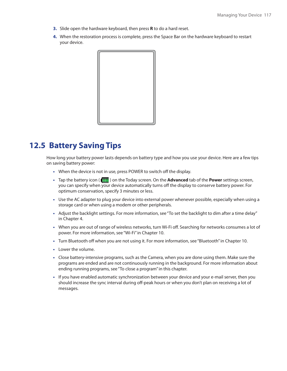5 battery saving tips | TAO PDA Phone User Manual | Page 117 / 140