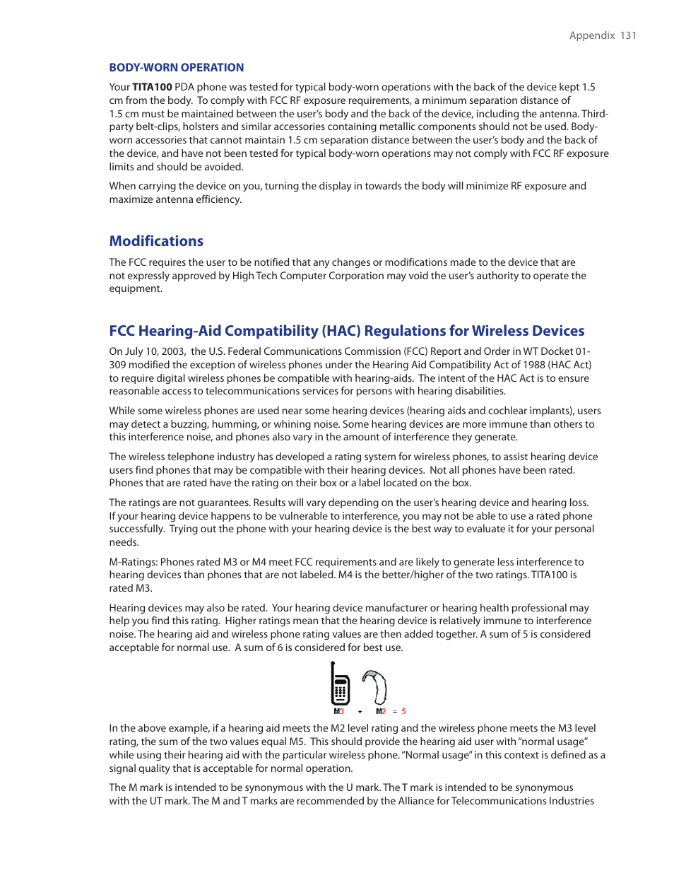 Modifications | TAO PDA Phone User Manual | Page 131 / 140