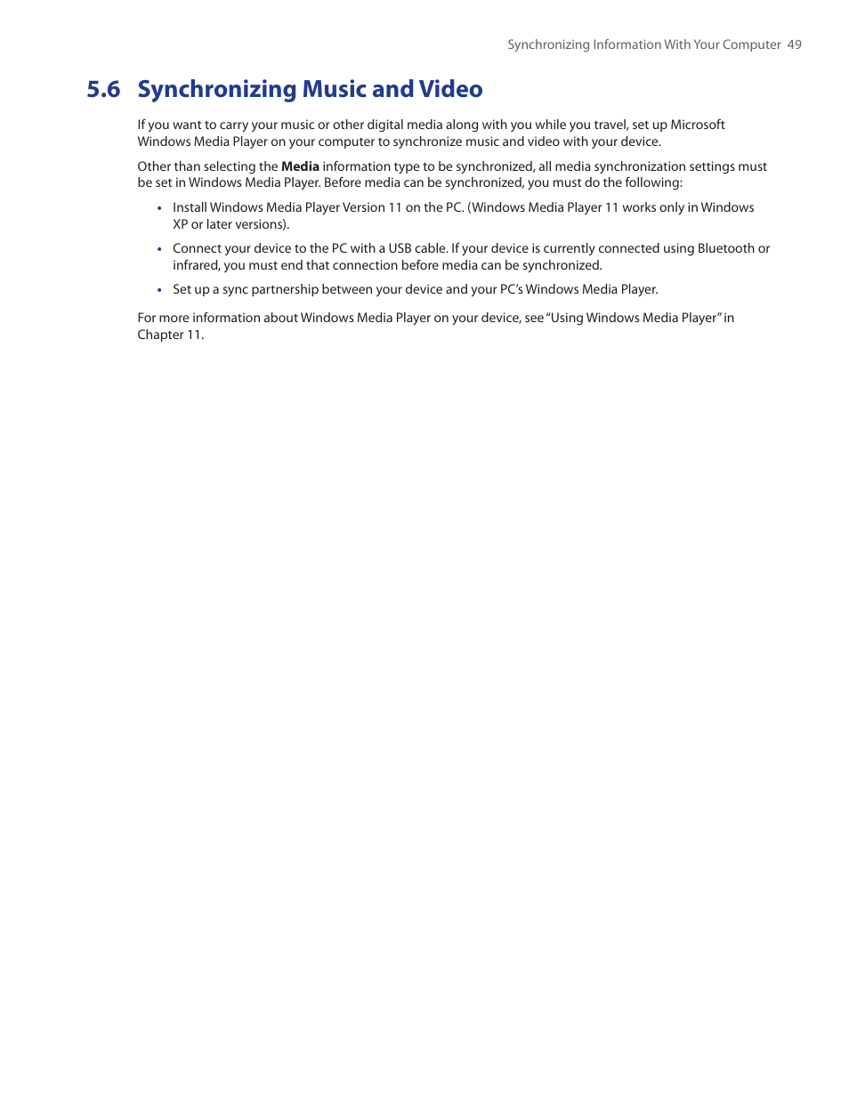 6 synchronizing music and video | TAO PDA Phone User Manual | Page 49 / 140