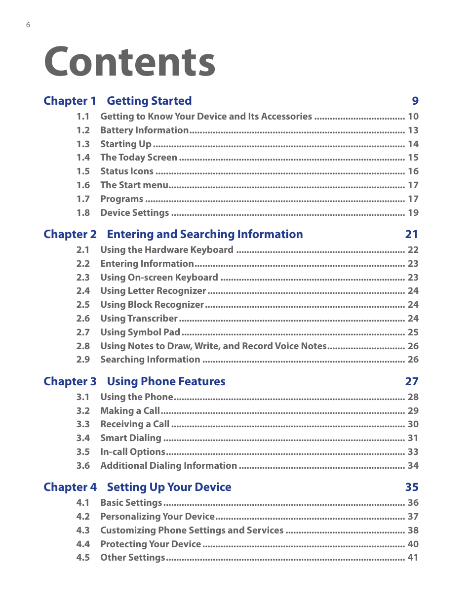 TAO PDA Phone User Manual | Page 6 / 140