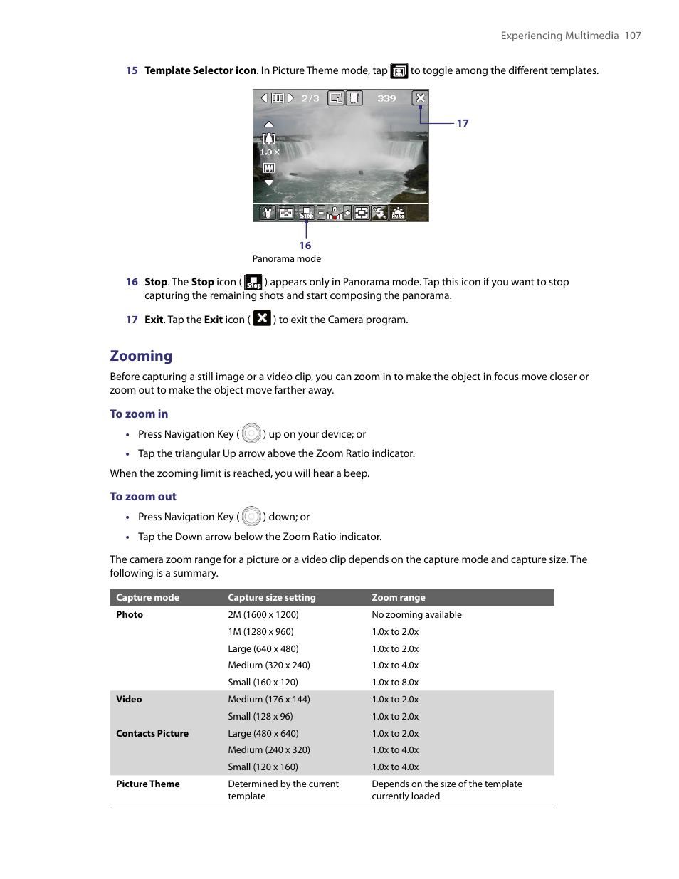 Zooming | TAO PDA User Manual | Page 107 / 148