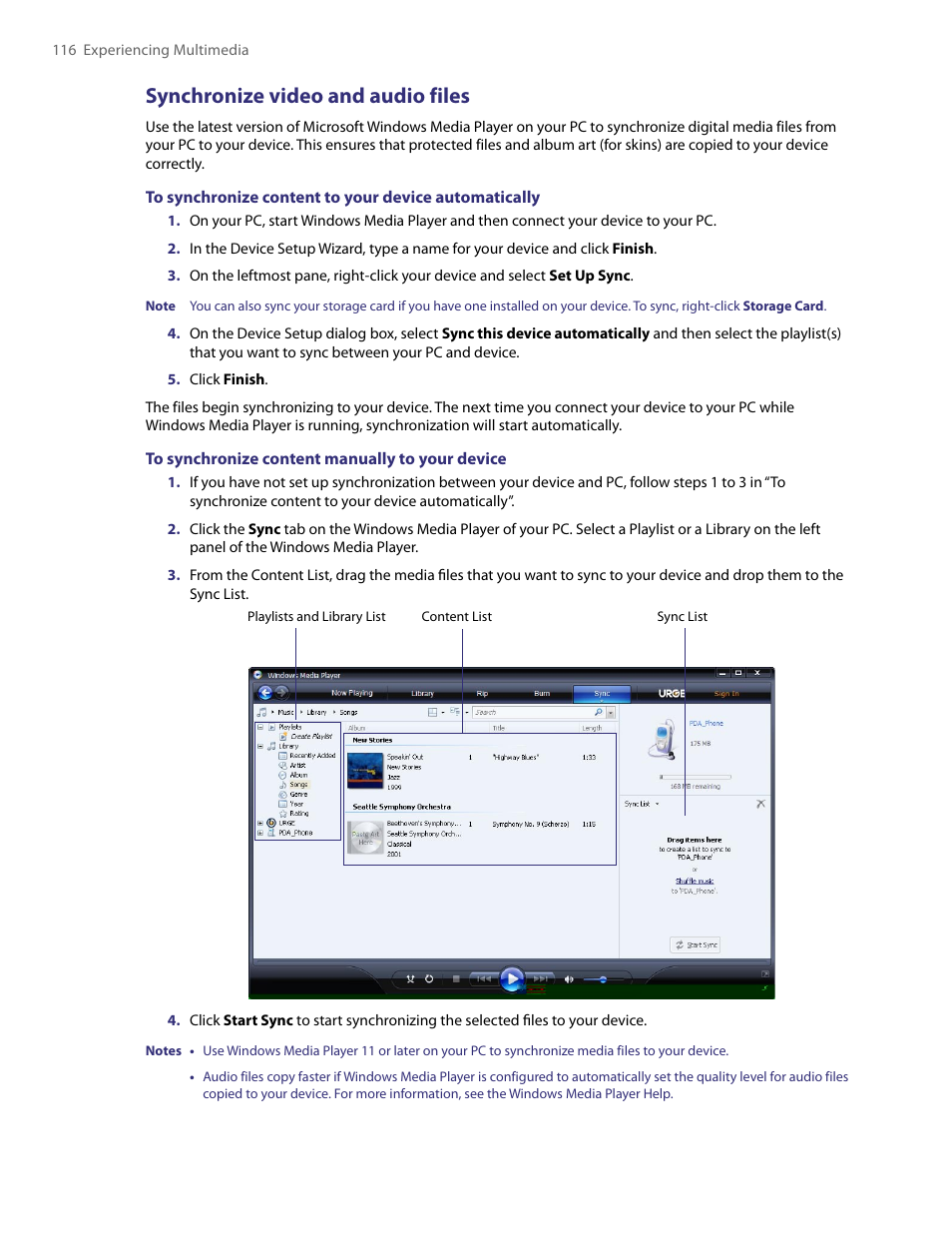 Synchronize video and audio files | TAO PDA User Manual | Page 116 / 148