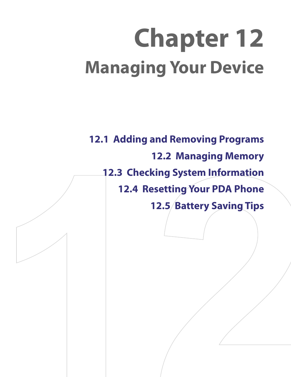 Chapter 12 managing your device, Chapter 12, Managing your device | TAO PDA User Manual | Page 121 / 148