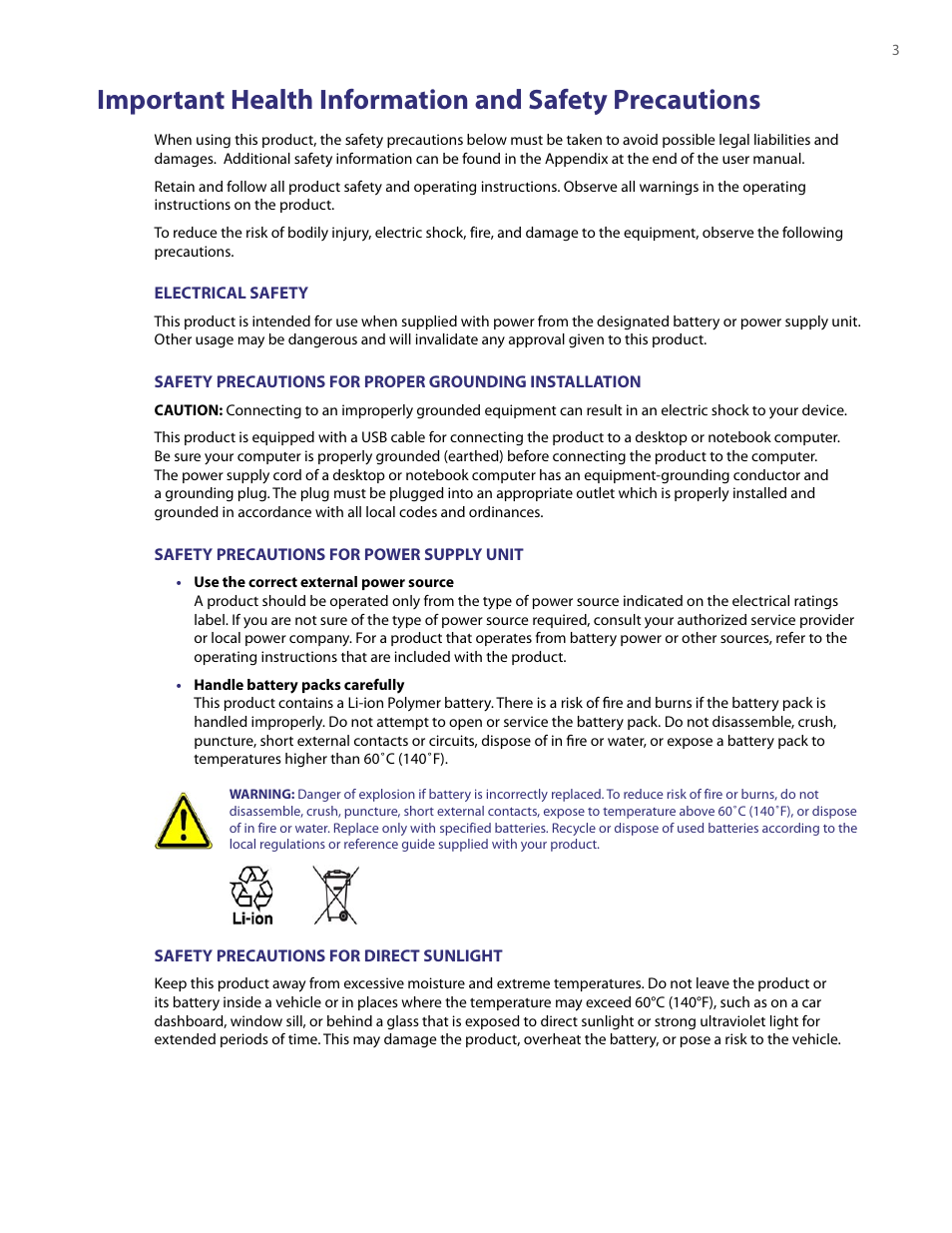 TAO PDA User Manual | Page 3 / 148