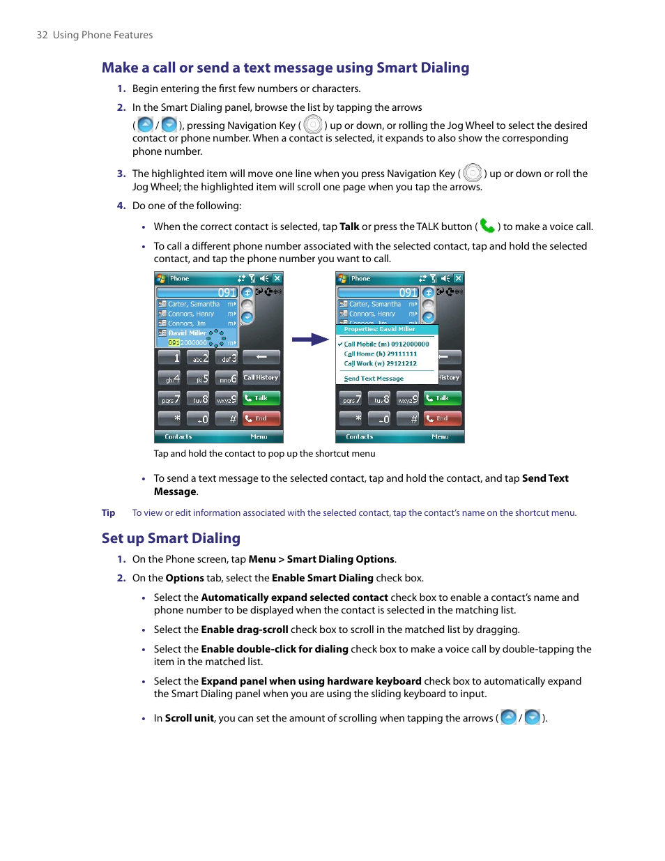 Set up smart dialing | TAO PDA User Manual | Page 32 / 148